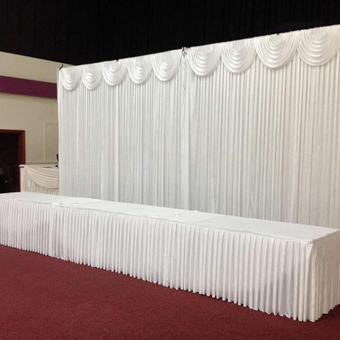 MYOYAY Luxury Ice Silk Backdrop Curtains 10x10ft Wedding Stage Backdrop Drapes by MYOYAY