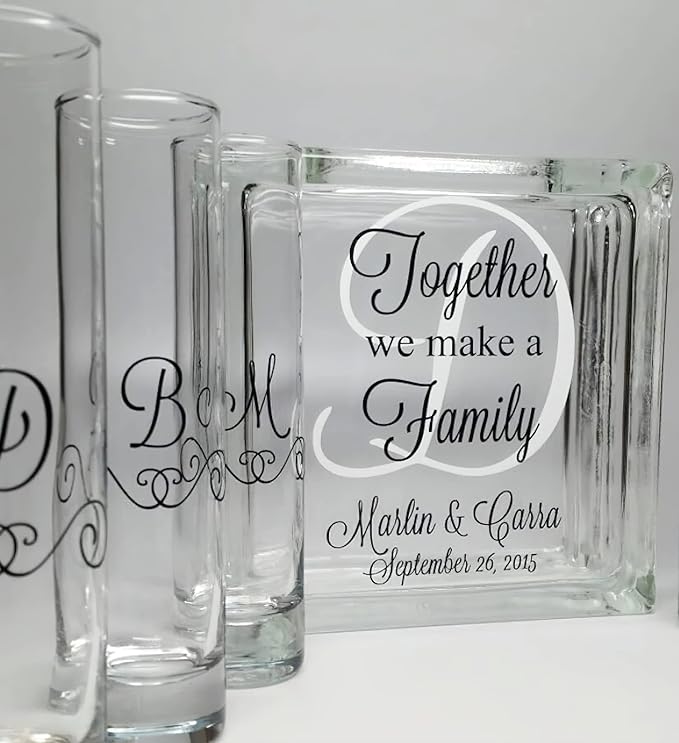 Glass Personalized Blended Family Sand Ceremony Set - Image 6