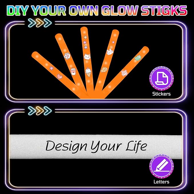 Foam Glow Sticks Bulk, Glow Party Supplies - Image 5