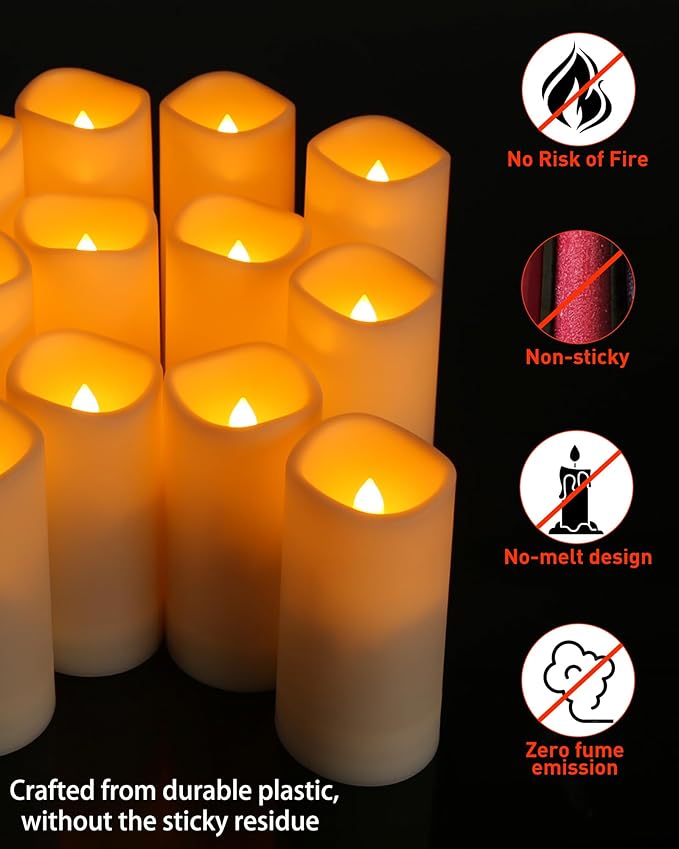 Enido 12 Pc Flameless LED Candles - Image 5