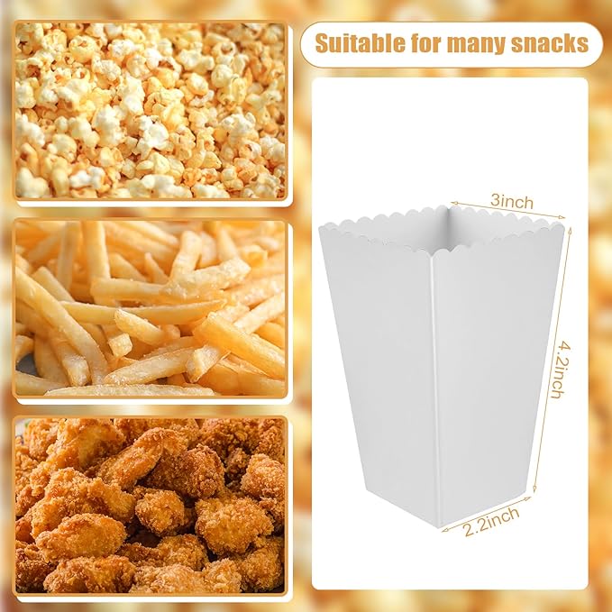 50 Pcs Popcorn Boxes Mini Paper Popcorn Box Cardboard Popcorn Container - Image 2