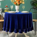 Velvet Tablecloth Luxurious Solid Round Table Cloth, Oblong Retro Farmhouse by GLORYSEASON