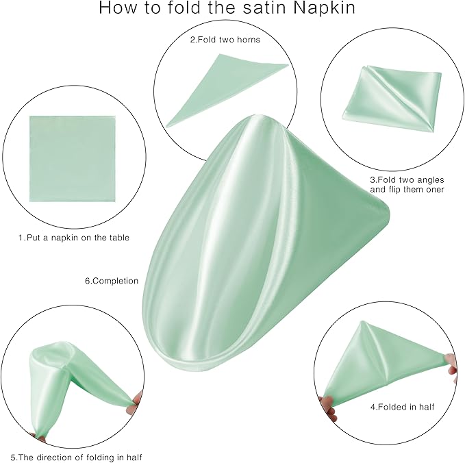 36 Pack Square Satin Dinner Napkins, 16x16 Inches Silky Soft Smooth Table Cloth - Image 7