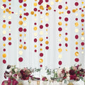 46 Ft Maroon Gold Party Decorations Burgundy Gold Beige Polka Dot Garland by pinkblume