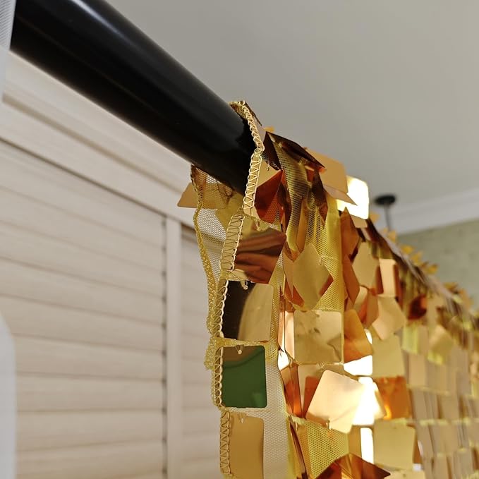 Gold Square Sequin Backdrop 8ft * 8ft 1 Panel, Shimmer Wall Backdrop Photobooth - Image 6