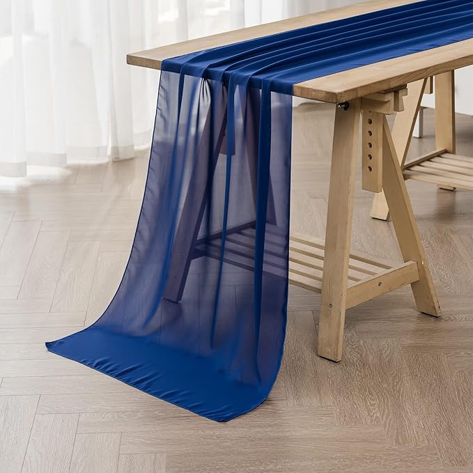 12Pack 9ft Chiffon Table Runner 14x108 Inch Sheer Romantic Table Runner by flohar