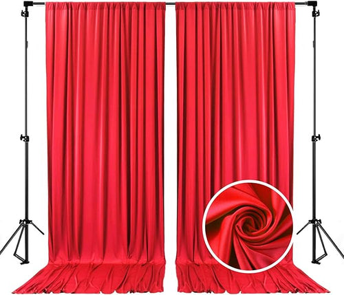 10 x 7 Feet Red Backdrop Curtain by ZEBMOON