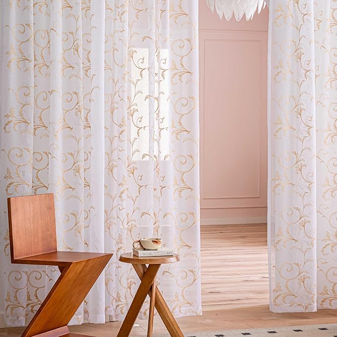 MYSTIC-HOME Sheer Curtains White 63 Inches, Boho Curtains - Image 6