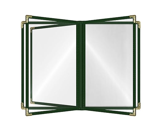 Goodsmart Restaurant Menu Covers – 25 Pack Green 10-View 8.5" x 11" Cafe Menu by ACISuperPower