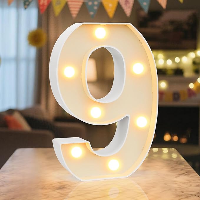 LED Marquee Light Up Numbers Sign by NANXU