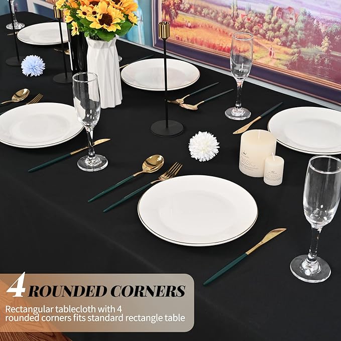 12 Pack 60 x 102 Inch Rectangle Tablecloth, Washable Fabric Table Cloth - Image 4