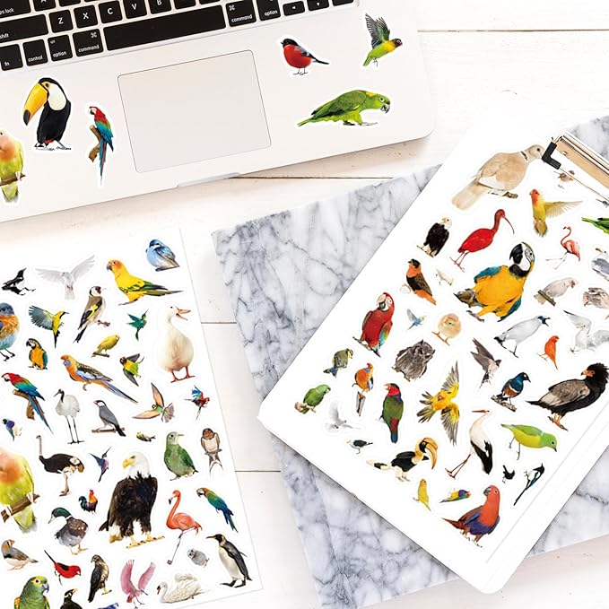 Bird Stickers 850 Count Tropical Bird Parrot Flamingo Peacock Hummingbirds - Image 7