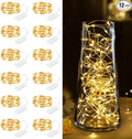 Minetom 12 Pack Fairy Lights Battery Operated -7ft 20 LED Silver Wire String by Minetom