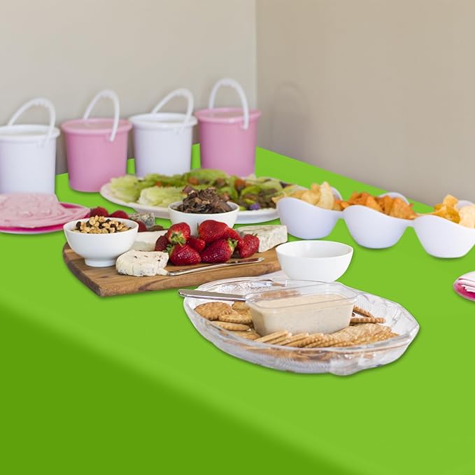QZYL 12 PCS Bright Plastic Table Cover, 54 X 108 in Rectangle Disposable Table - Image 9