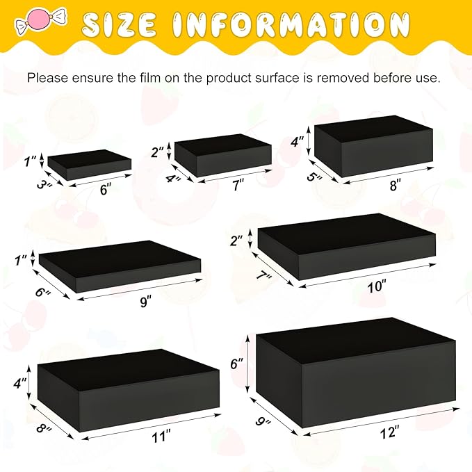 Leinuosen 7 Pcs Large Buffet Risers Set 6" to 12" Acrylic Display Box Catering - Image 2