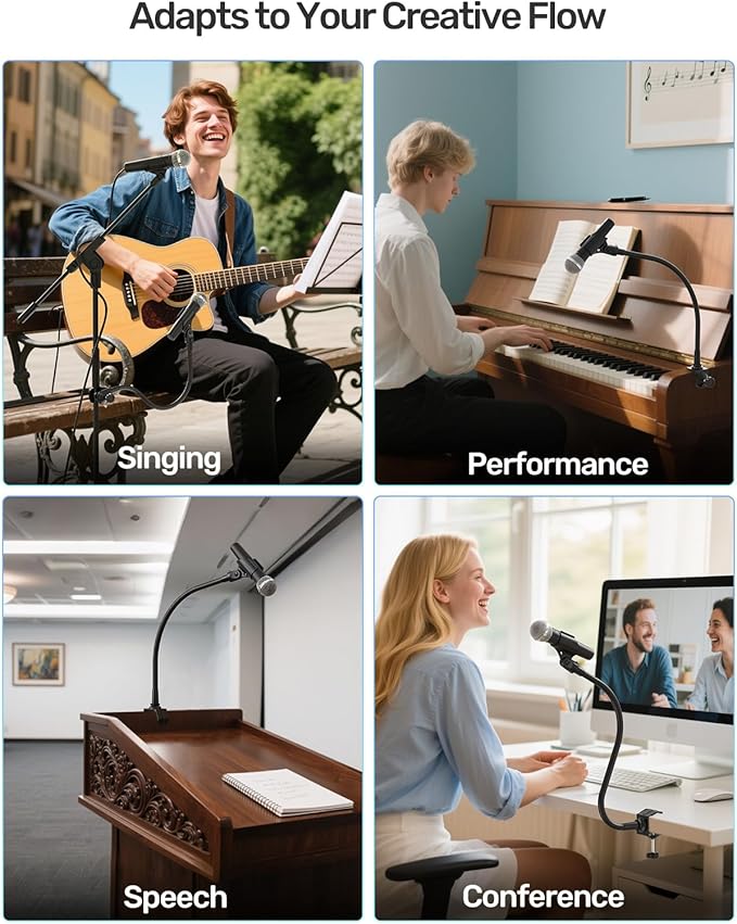 19-inch Gooseneck Microphone Holder Stand, Flexible Mic Arm - Image 7