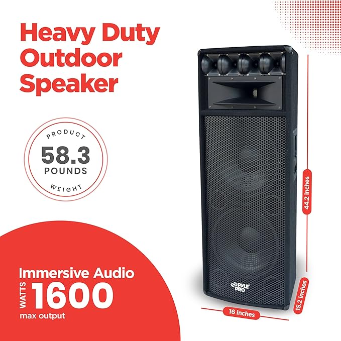 Pyle Portable Cabinet PA Speaker System - Image 3