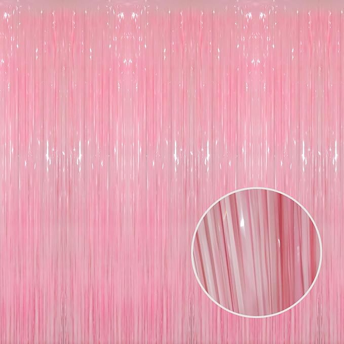 GOER 6.4 ft x 8.2 ft Metallic Tinsel Foil Fringe Curtains Party Photo Backdrop by GOER
