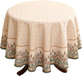 patdrea Designer Vintage Linen Round Table Cloth, Anti-Wrinkle Breathable by Welcometopatdrea