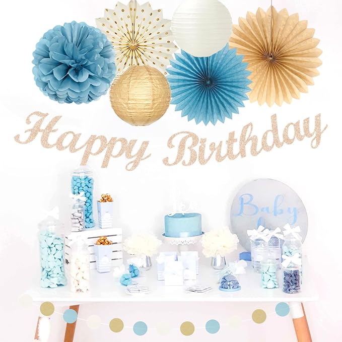 Light-Dusty Blue Beige-Champagne Women Birthday-Decorations - Image 6