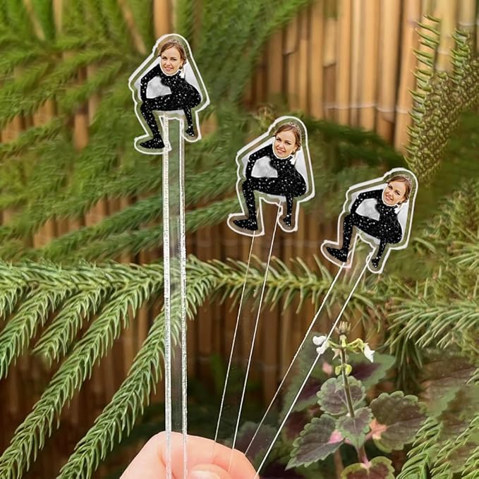 Personalized 50 Pcs Double-Sided Wedding Stir Stick, Custom Bride Face Dancers by FamiTrendz