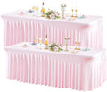 2 Pack Pink Spandex Table Clothes by WishCare