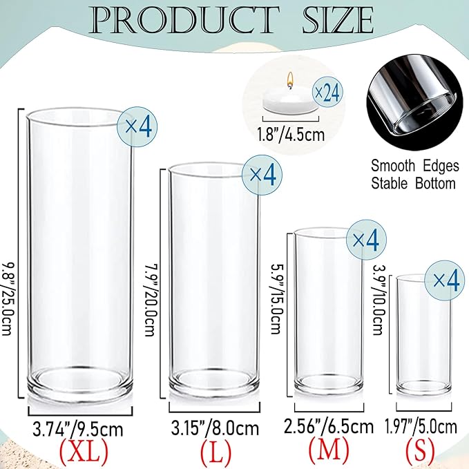 Set of 16 Pcs Glass Cylinder Vases - Image 2