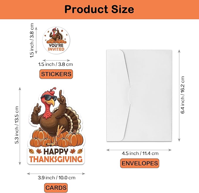 REWIDPARTY 15 Sets Thanksgiving Party Invitations - Image 3
