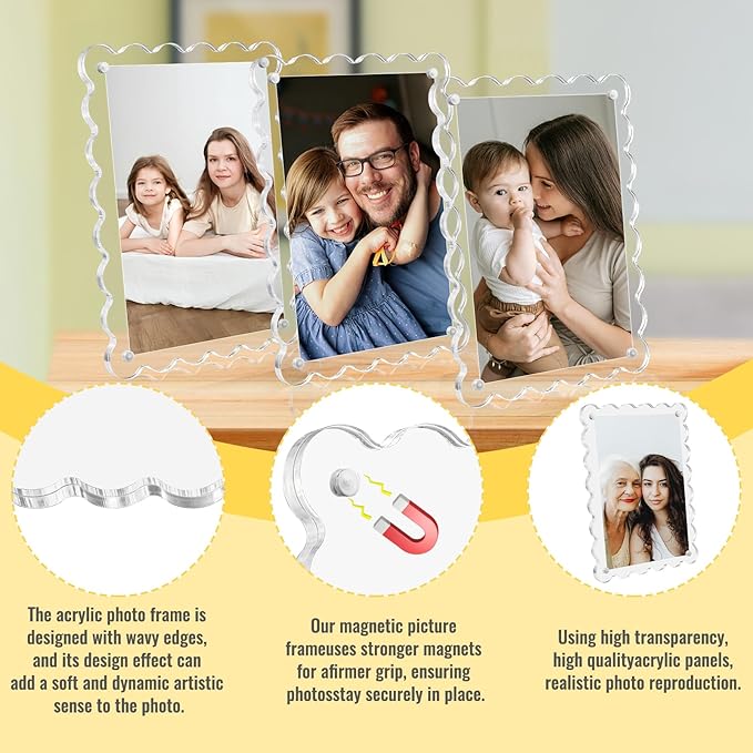 Acrylic Picture Frames 3 Pack 5x7 Scalloped - Image 7