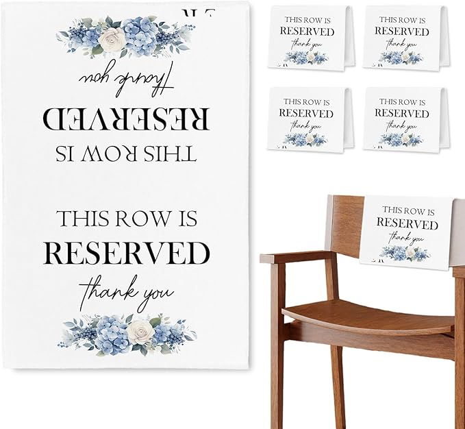 Reserved Seating Chair Signs, This Row Is Reserved Pew Cloths Seating by Unknown