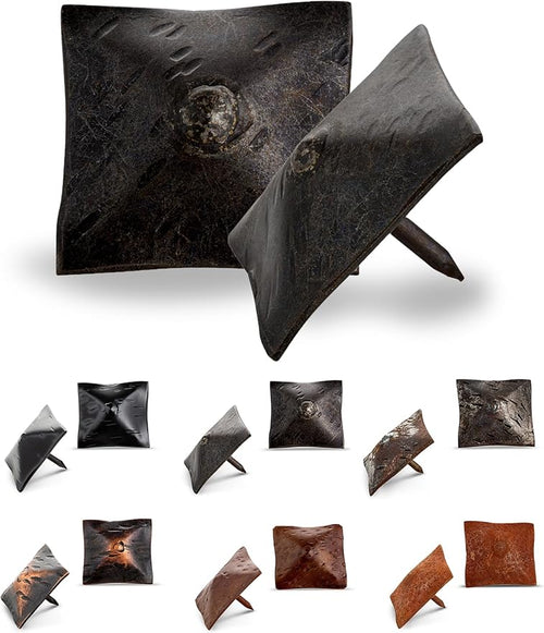 10 Pack 1.5" Square Head Iron Clavos Decorative Nails – Sealed Unfinished – by BorderlandRusticHardware