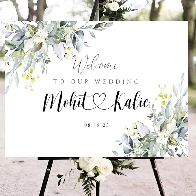 Editable Wedding Sign, Wedding Welcome Sign, Wedding Eucalyptus Sign - Image 4