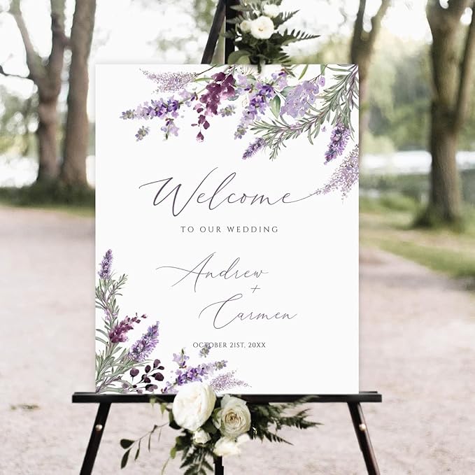 Generic Wedding Sign, Floral Wedding Welcome Sign, 18x27 inches, 4 mm Corrugated - Image 2