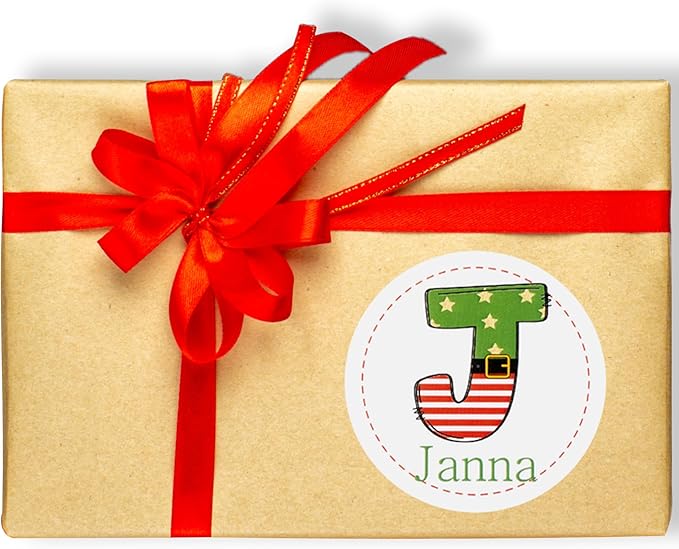 Personalized Christmas Name Stickers Xmas Decorations Initial Gift Stickers | 4 by CALLIEGIFTSUPPLY