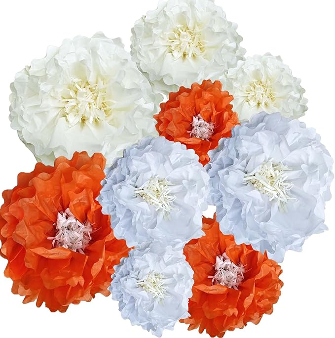 Yellow Paper Flower Pom Poms Wall Decorations by BARTHEW