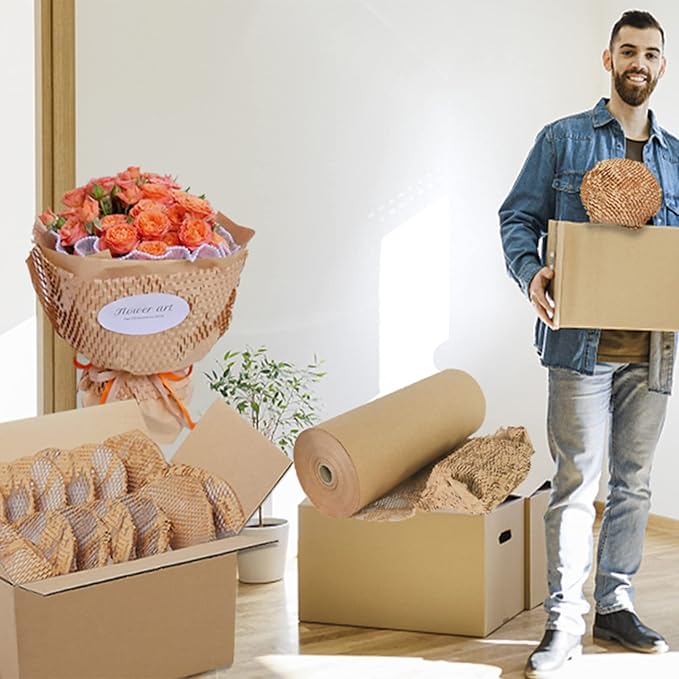 Honeycomb Packing Paper 20" x 1500' Recyclable Cushion Packing Paper Expanding - Image 9