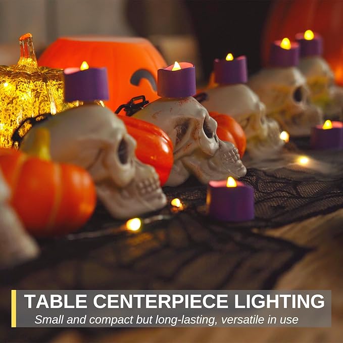 Homemory Purple Tea Lights Candles Battery Operated, 200+Hour Flameless - Image 7