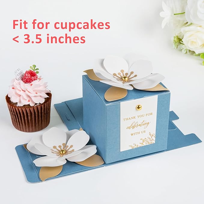 FEIYI 20 PCS Dusty Blue Gift Boxes, 3 In 1 Favor Boxes - Image 4