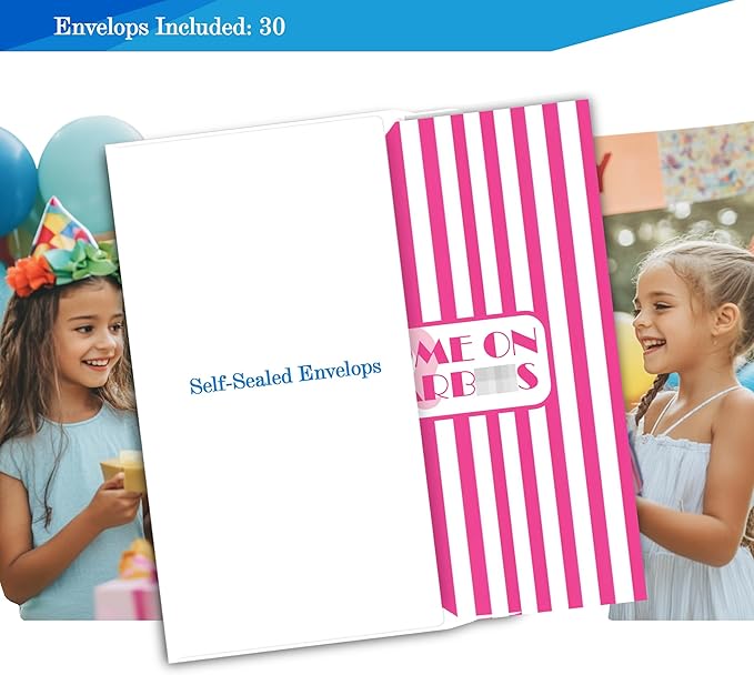 Pink Girl Birthday Invitations for Girls, Girls Pink Birthday Party Invitaions - Image 3