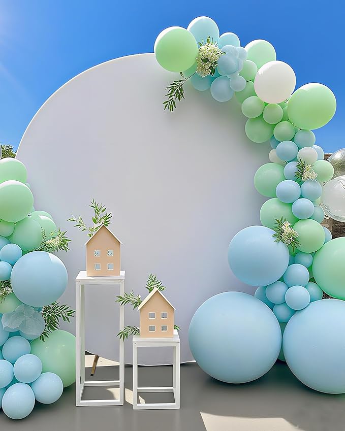 HEMMOTOP 7.2x7.2 ft Round Backdrop Cover White, Circle Arch Stand Cover - Image 8