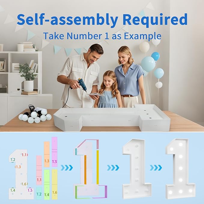 Marquee Numbers Large 42nd-Birthday Decorations: 4ft Light Up Number Party - Image 2