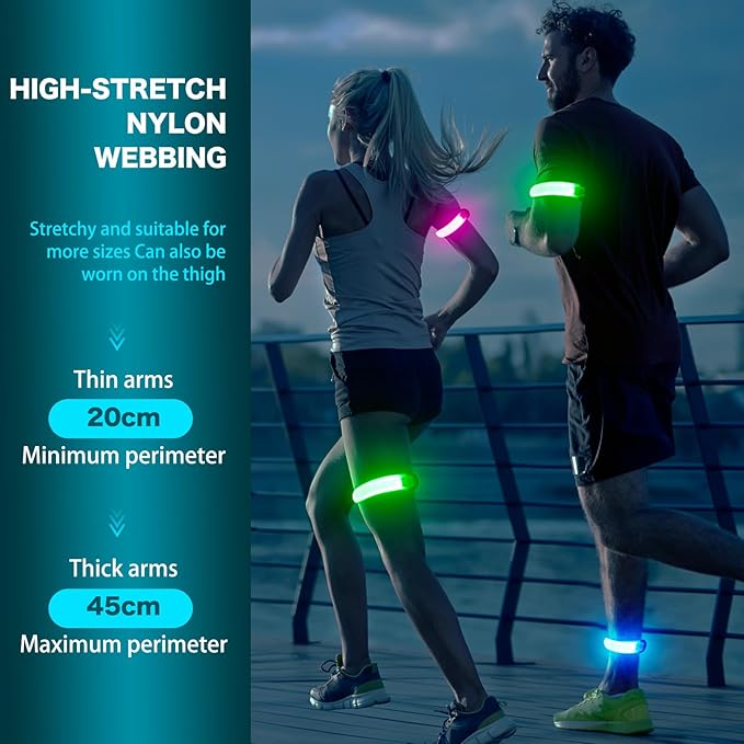 LED Armband Running USB Rechargeable, High Visibility Wristband - Image 4