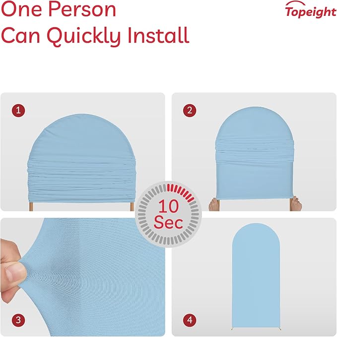 Arch Backdrop Stand Cover 8Ft Dusty Blue Thick Spandex Fabric Arch Backdrop - Image 8