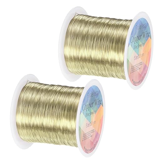 2-Rolls 0.3mm Jewelry Wire, 28 Gauge 328FT Craft Wire Copper Beading Wire by MMETERXITY