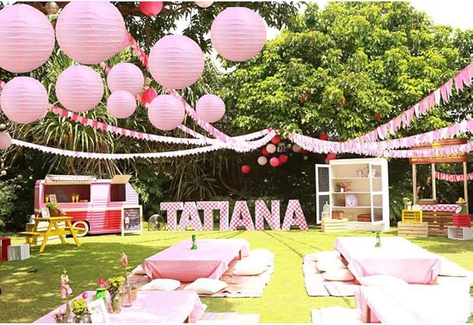 BEISHIDA Pink Round Paper Lanterns Hanging Decorative Chinese Paper Lanterns - Image 6