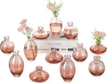 Hewory Glass Bud Vases for Centerpieces: Set of 12 Cute Pink Small Vases by Hewory