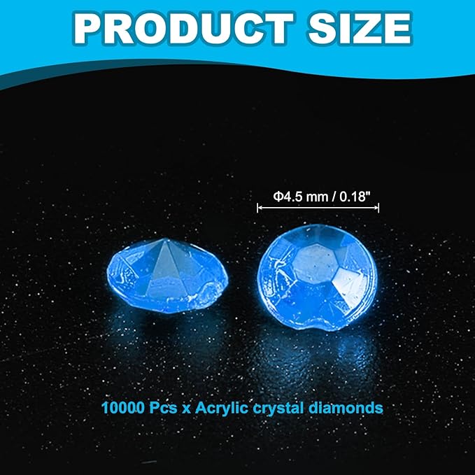 PATIKIL 10000 Pcs Wedding Table Scatter Confetti Crystals 4.5mm Acrylic - Image 2