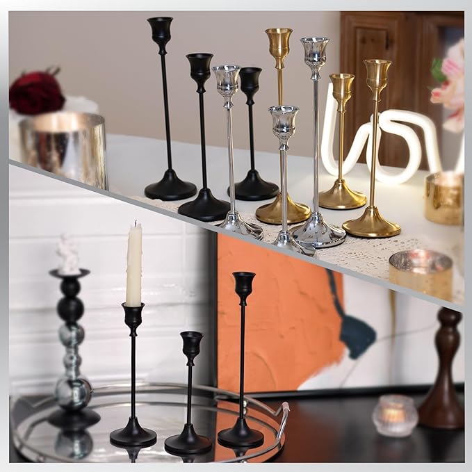 CHILL RECIPE Black Candlestick Holder Tall Taper Candle Holder - Image 6