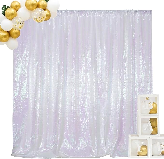 SquarePie Sequin Backdrop Non-Transparent Background Sparkly Curtain by SquarePie