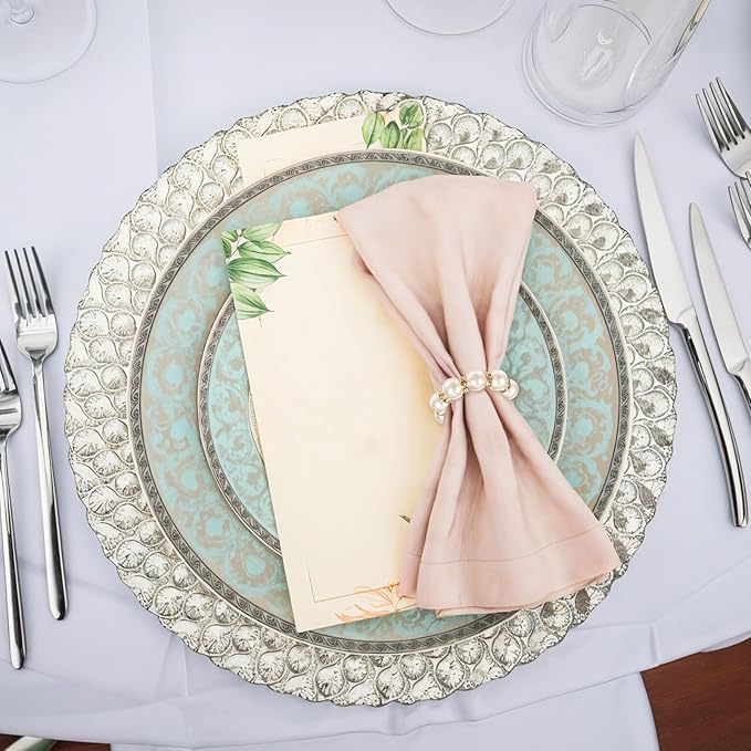 100pcs Pearl Napkin Rings Imitation Pearl Ring Napkins Holder Universal Napkins - Image 3